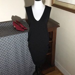 Gibson sleeveless black ruched dress. Size Medium
